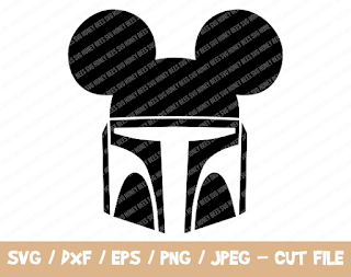 Mickey Head Mandalorian Svg, Mickey Mouse Head Shape Svg, Disney Monogram Frame Svg, Star Wars Disney Svg, Mandalorian with Mickey Head
