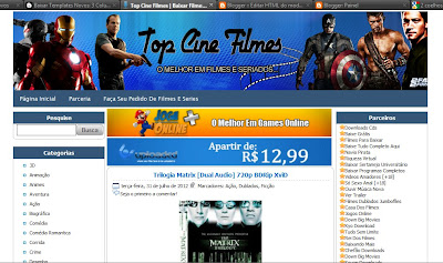 Template do Top Cine Filmes blogger