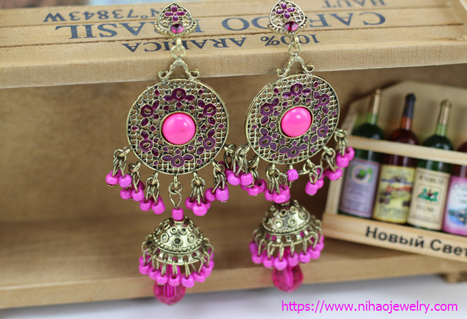 Retro alloy plating earring