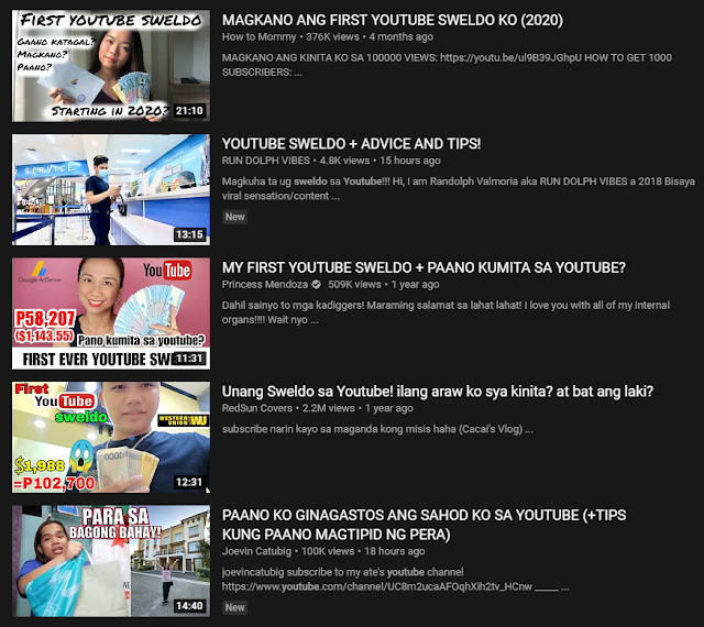 Youtube Sweldo