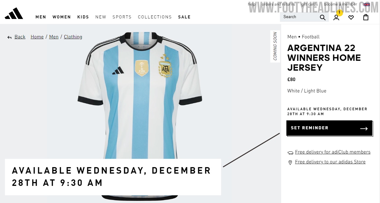 Adidas Argentina 3-Star Kit Released - Again Sold Out Within