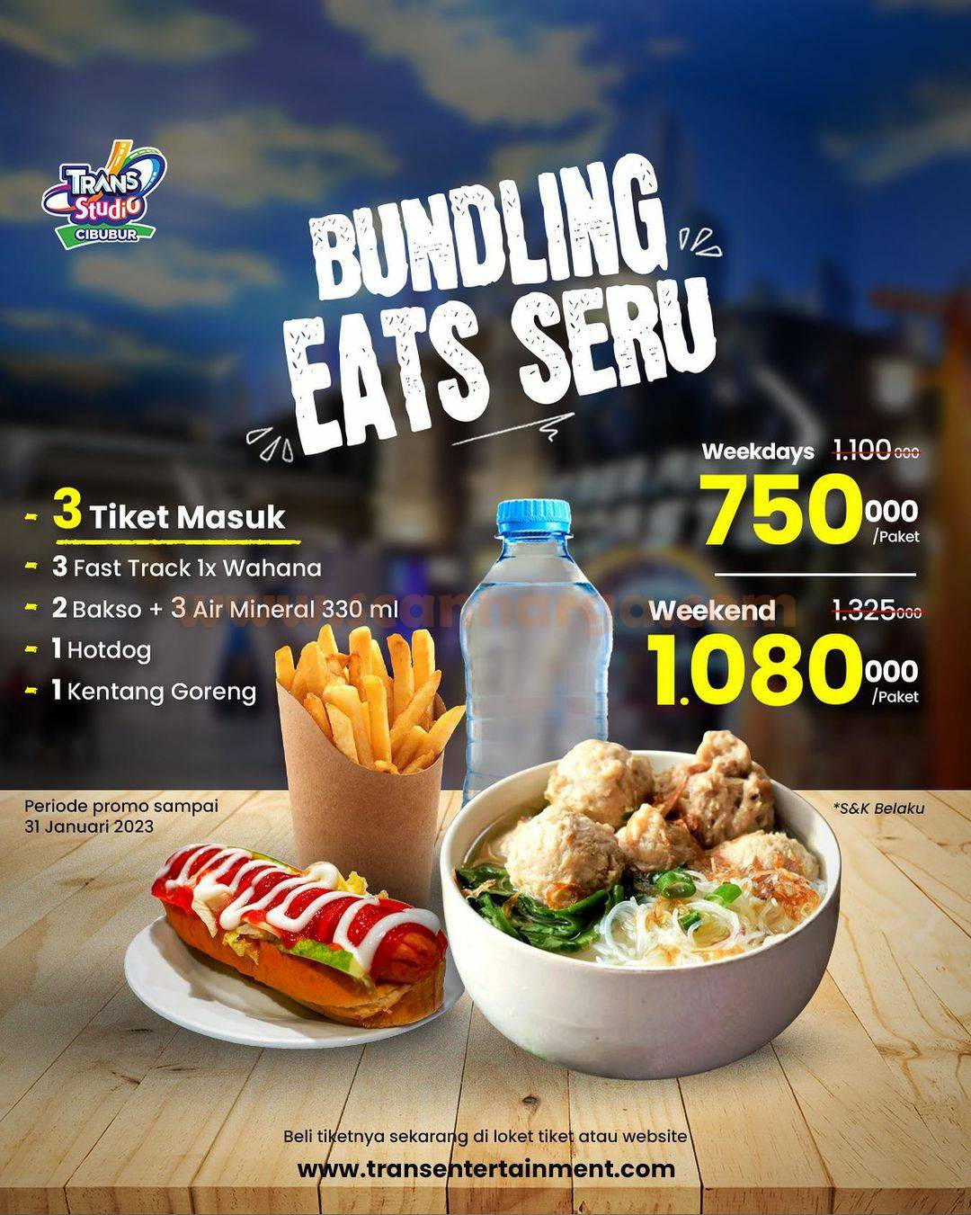 TRANS STUDIO CIBUBUR Promo Paket BUNDLING EATS SERU