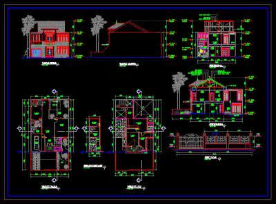 Rumah 3 lantai gambar kerja autocad