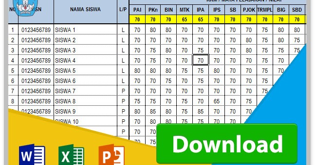 Caran Mengisi dan Menilai Raport Siswa SD KTSP 2006 Menggunakan Excel ...