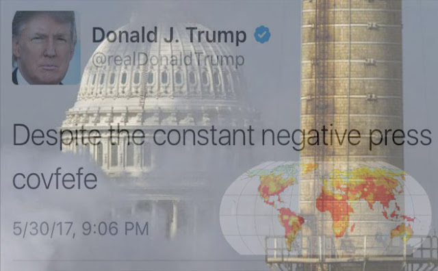 Tweet en el que Trump comete una errata el mismo día que anuncia la retirada de EEUU del Tratado de París