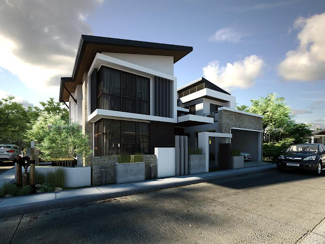 Desain rumah mewah minimalis modern 2 lantai