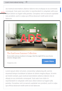 In-article Ads layout