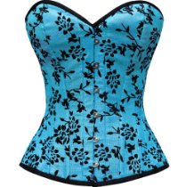 <br />Corset CD-1704: Fully Steel Boned Classic Floral Flock Overbust Waist Cincher
