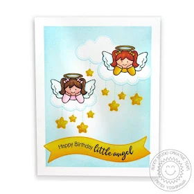 Sunny Studio Stamps: Little Angels Birthday Card by Mendi Yoshikawa