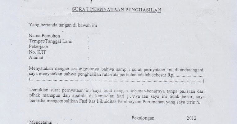 MAS UMRONI: Contoh Surat Pernyataan