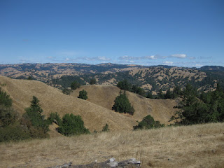 View of distant hills from high atop King Ridge, Sonoma County, California