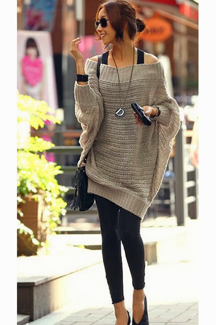 Oversized Sweaters With Leggings And Shade