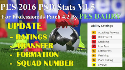 PES 2016 PSD Stats V1.5 For Professionals Patch 4.2