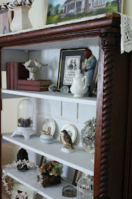 Farmhouse style guest room cupboard filled with some of my favorite things.