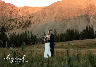 Bride Groom in Colorado Mountains; Wedding Black Mountain Lodge A-Basin