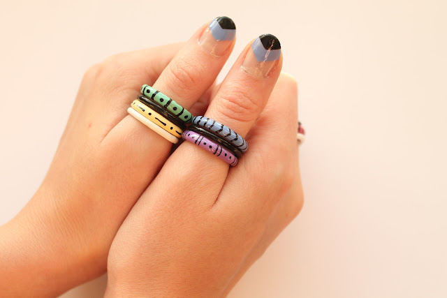 Aztec style rings