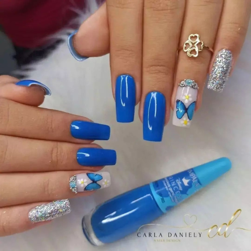 Inspiração Unhas Azul