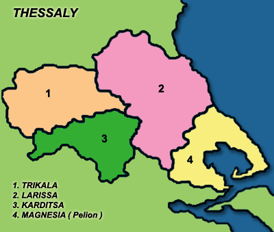 Thessaly Map Province Area