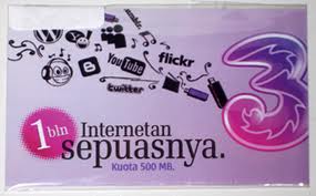 Cara daftar Paket dan aktivasi Internet 3 ( three )