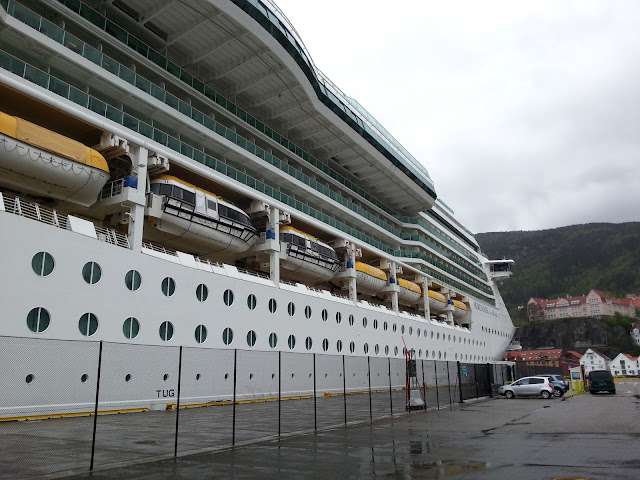 Royal Caribbean cruise ship Serenade of the Seas in Bergen, Norway on a fjord cruise