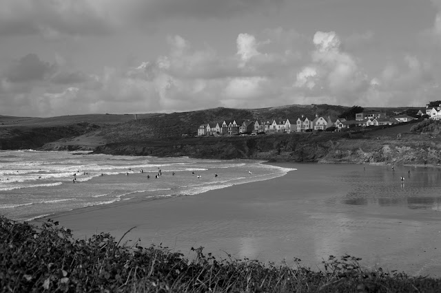 polzeth beach and surfers