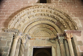 Original doorway of the romanesque church of Coustouges