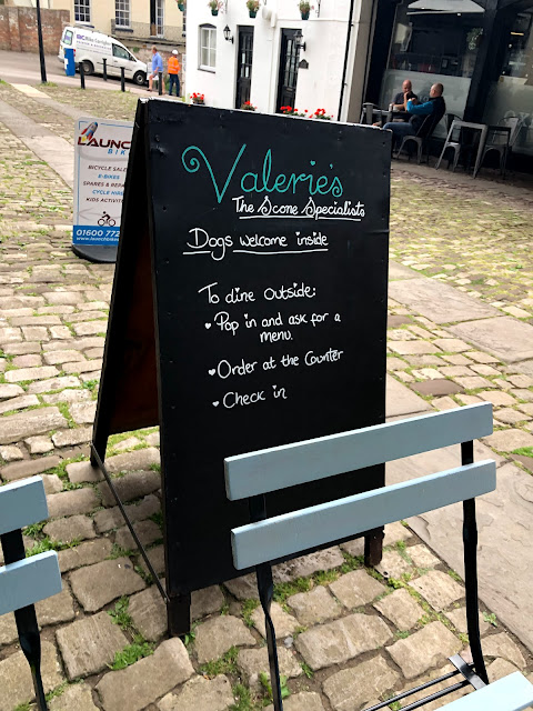 An A frame sign for Valerie's Cafe