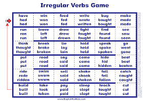 Irregular verbs board game - printable ESL resources