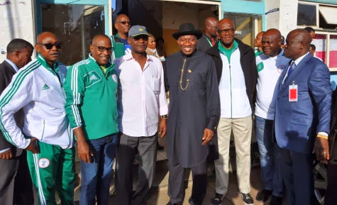 GEJ visit super eagles in Ethiopian camp