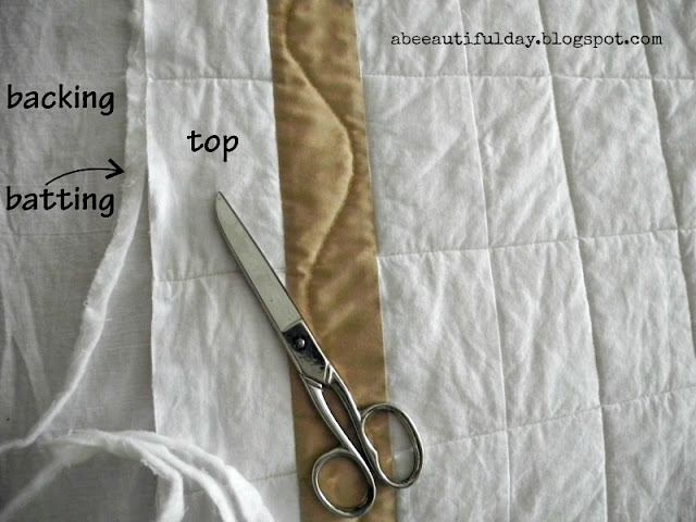 Tutorial-How to finish the quilt - The Self binding method-abeeautifulday.blogspot.com