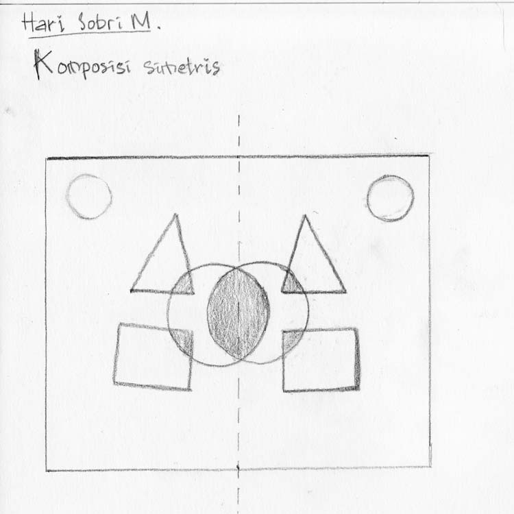 Komposisi Simetris Gambar  dan Puisi