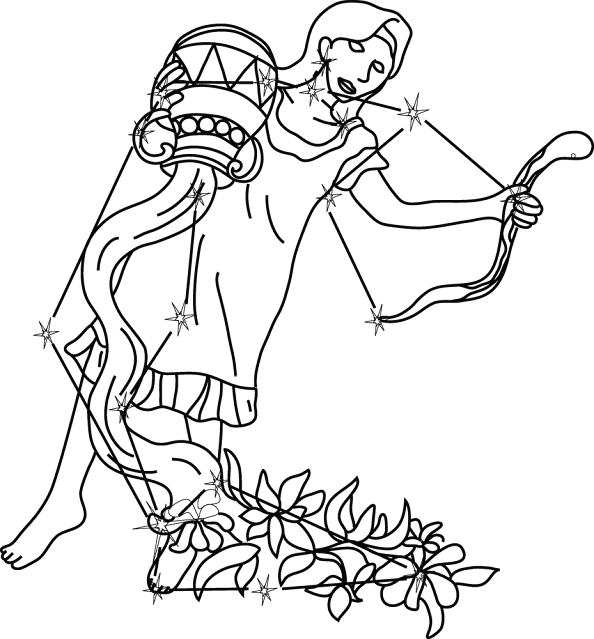 free, clipart, coloring page, sign, constellation,