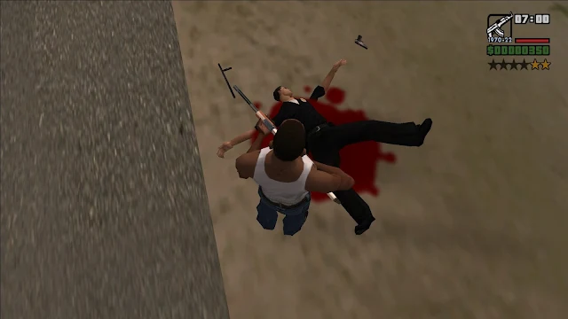 GTA San Andreas Weapons On The Ground Mod