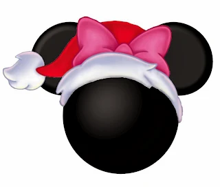 Mickey and Minnie Heads Dressed for Christmas.