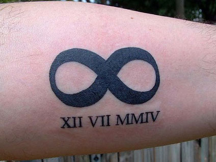 infinity symbol and roman numeral tattoo