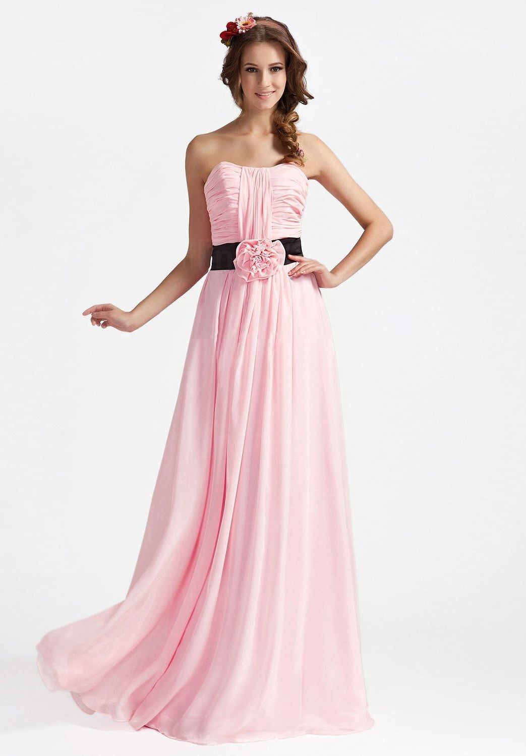 Pink bridesmaid dresses long