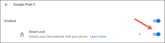 قم بتمكين Smart Lock على Chromebook