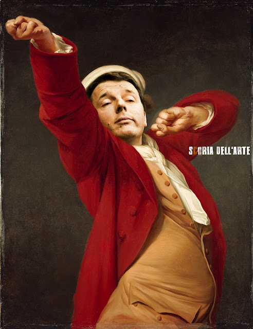 Ritratto di Matteo Renzi che si stiracchia - J. Ducreux