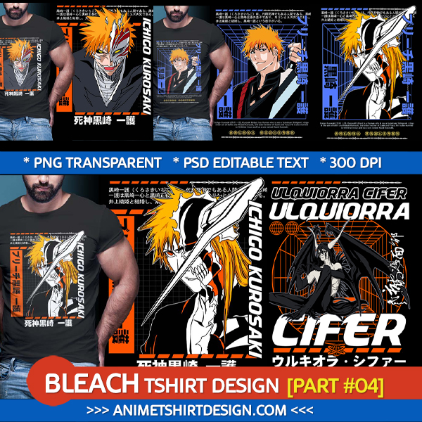 BLEACH ICHIGO TSHIRT DESIGN BUNDLE