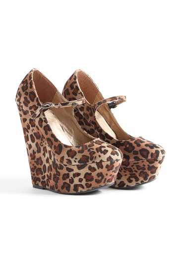 Klarmin Leopard Print Wedges with a Strap Â£29.99 ( missguided )