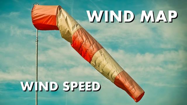 Wind speed and wind direction map