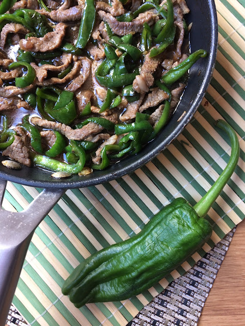 receta china de ternera con pimientos verdes