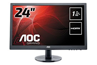 AOC 24 inch 1 ms Response Time LED Monitor HDMI DVI VGA Speakers Vesa E2460SH