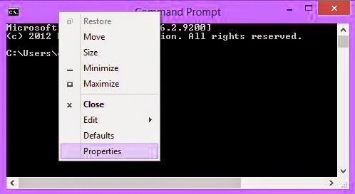 How to Enable Copy paste in CMD – Windows (XP/Vista,7,8,8.1)
