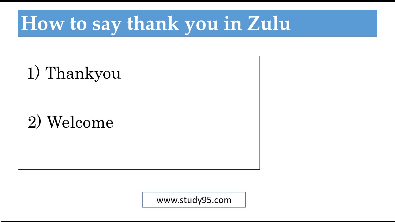 Thank you in Zulu