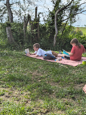 Boys relaxing at Camping D'Artagnan