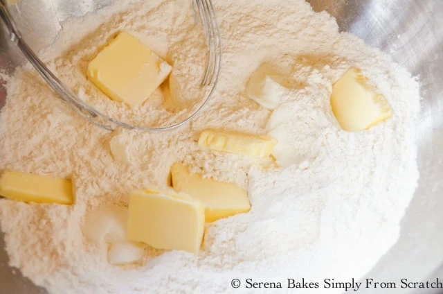 Mix together flour, baking powder, sugar, salt, and cut in butter shortening for Biscuits.