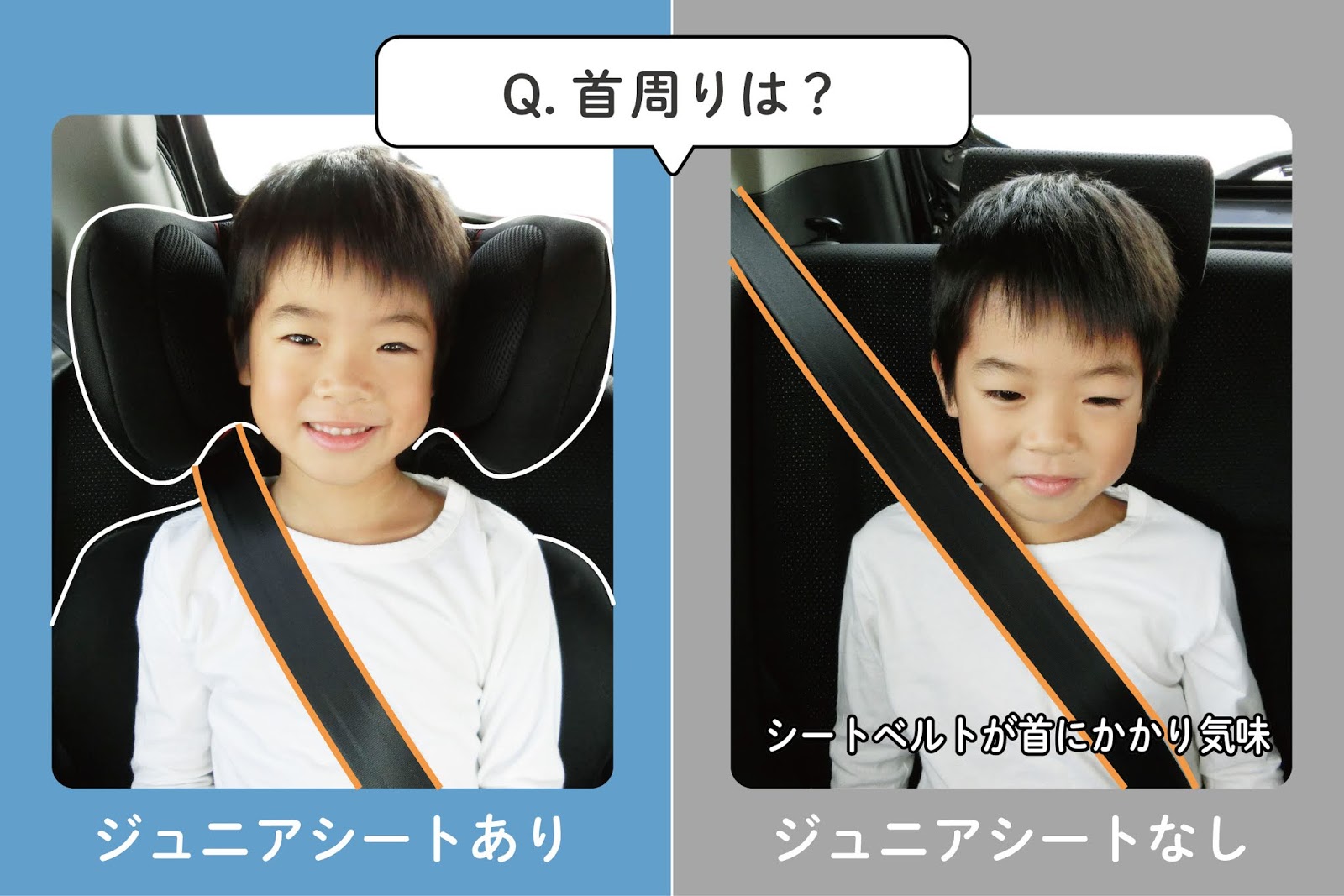 体験談 ６歳になったらジュニアシート無しでも大丈夫