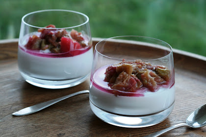 Rhubarb desserts: Coconut Creams with Poached Rhubarb Recipe
