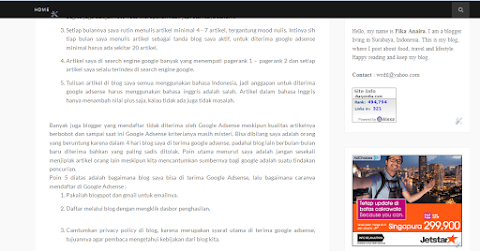 TIPS AGAR CEPAT DITERIMA GOOGLE ADSENSE